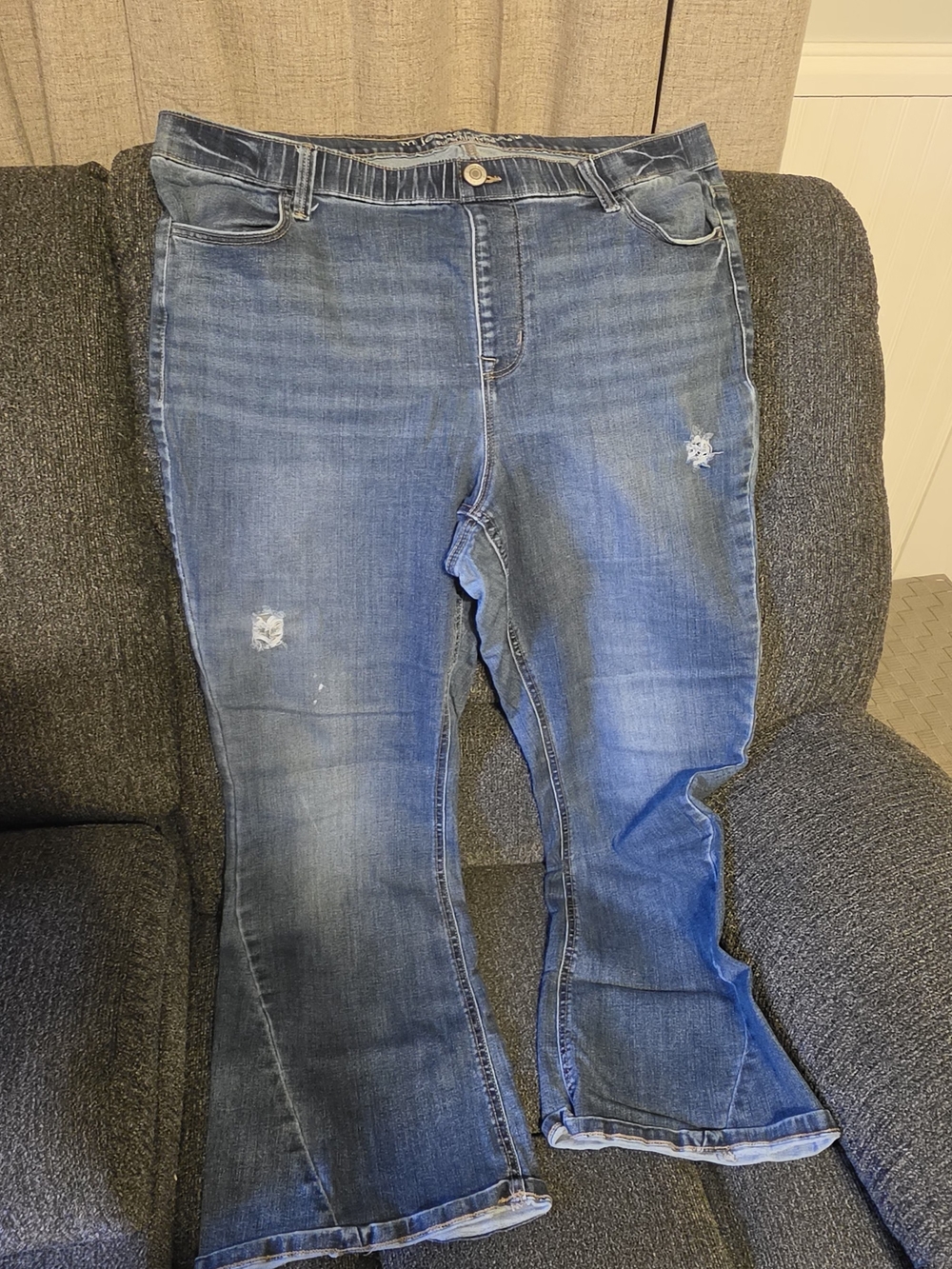 Maurices Distressed Blue Flare Jeans